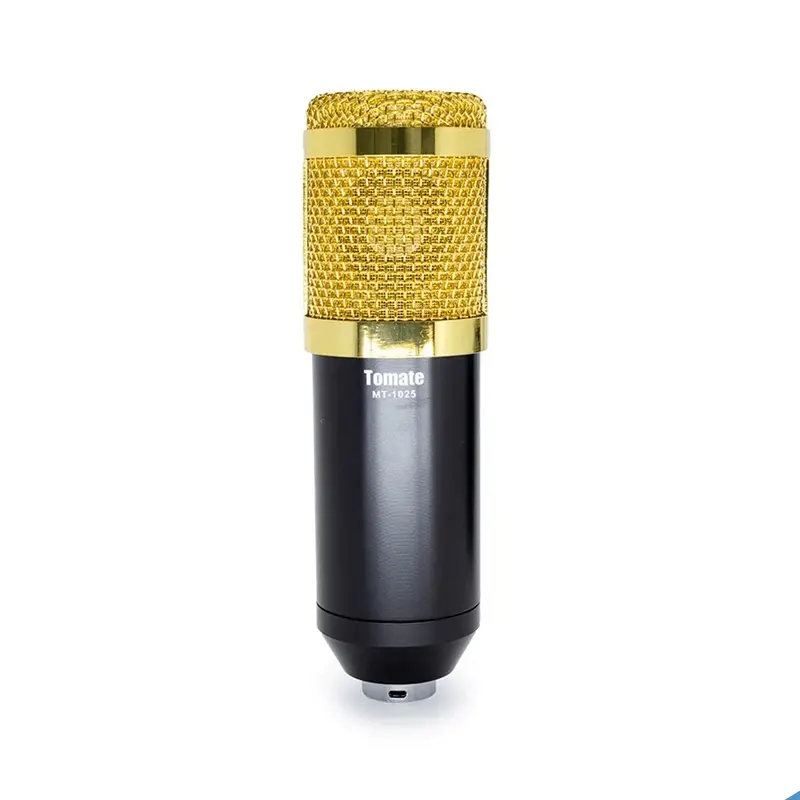 Microfone Condensador Profissional Dourado - 